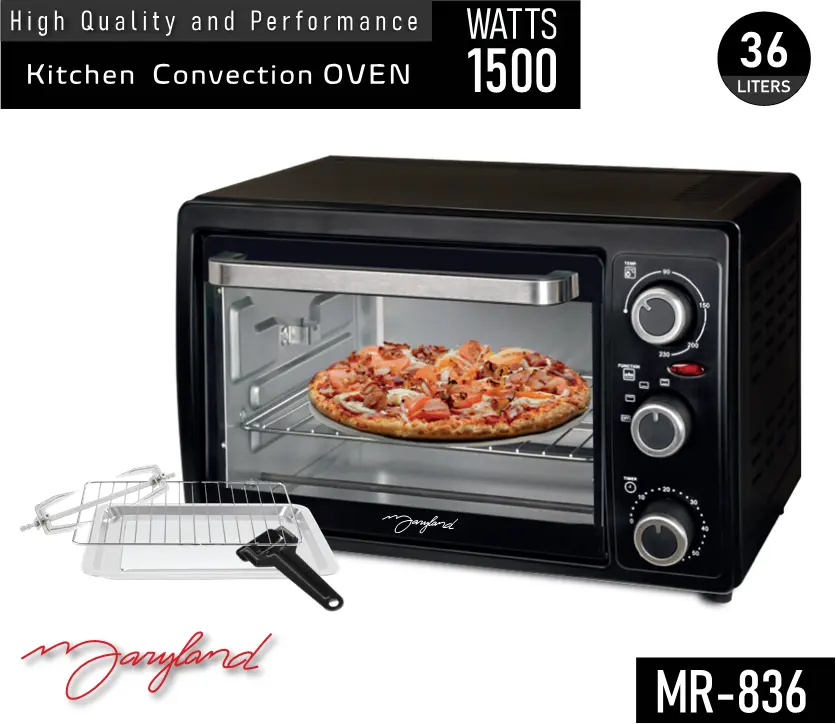 HORNO ELECTRICO MARYLAND MR-836 36 LITROS 1500W