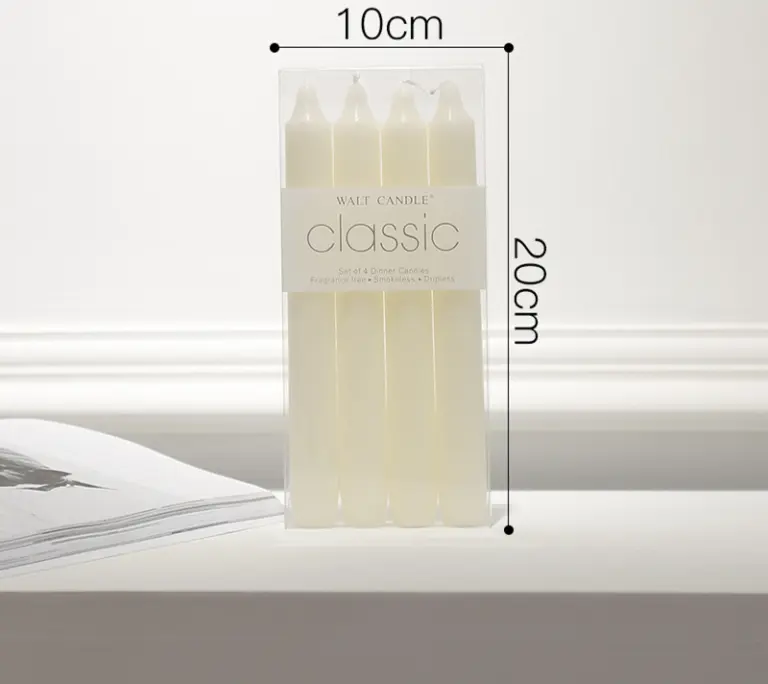 JUEGO DE 4 VELAS V4PN20CM CÓNICAS HECHAS A MANO 20CM