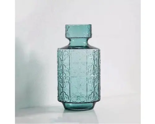 JARRÓN VERDE JEF-31 ESCULTURA DE FLORERO 31X15X9.5 CM