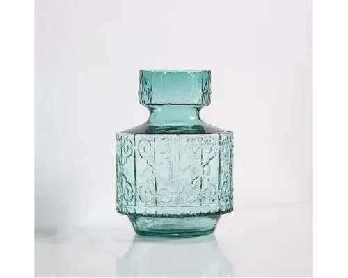 JARRÓN VERDE JEF-25 ESCULTURA DE FLORERO 25X16X9.5 CM