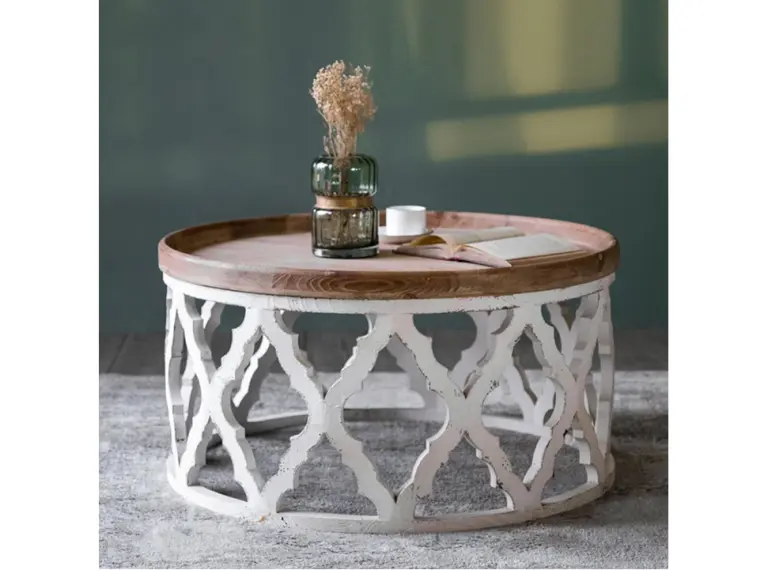 MESAS DE CENTRO PARA SALA DE ESTAR LUZ DE LUJO MADERA SOLIDA RETRO 81CM