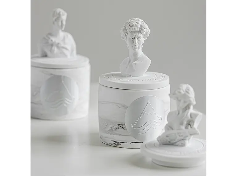 VELA DE CERA DE SOJA B09P3YHX8D PARA MUJER, SIN PERFUME Y SIN HUMO, LUJOSA Y MODERNA ESTATUA ROMANA GRIEGA