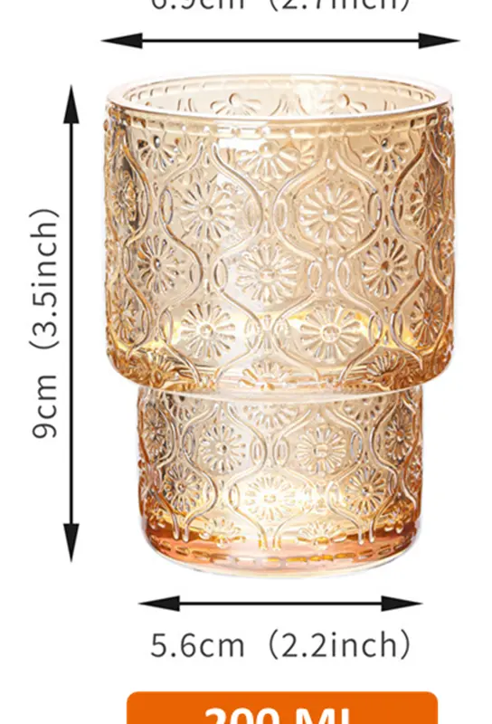 VASO 200ML VOBF200 BEIGE FLORES ESTILO ORIGAMI