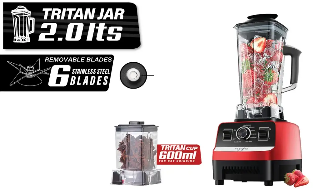 MARYLAND MR-2003 LICUADORA  650W 2 LITERS CON MOLINILLO DE CAFE ROJO