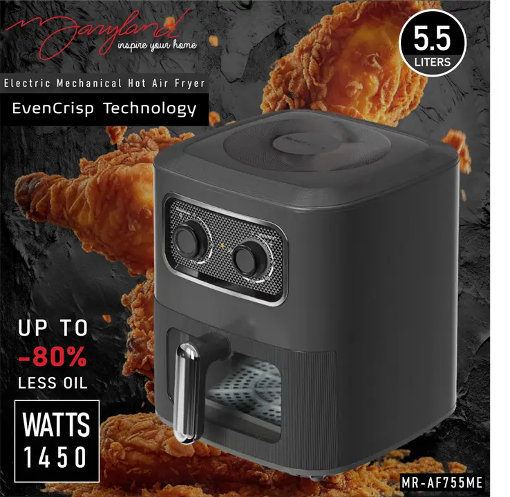 AIR FRYER MARYLAND MECANICA MR-AF755ME-B 5.5 LITROS NEGRA