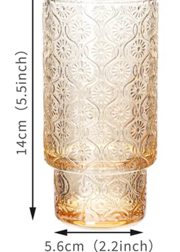 [VOBF320] VASO 320ML VOBF320 BEIGE FLORES ESTILO ORIGAMI