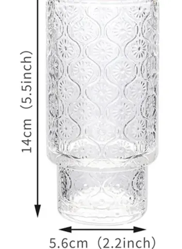 [VOWF320] VASO VOWF320 320ML VIDRIO FLORES ESTILO ORIGAMI