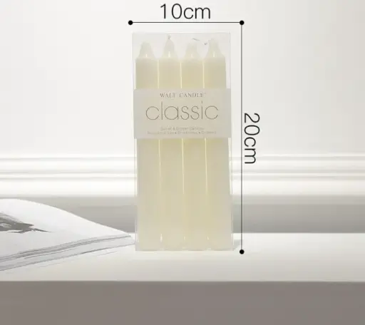 [V4PN20CM] JUEGO DE 4 VELAS V4PN20CM CÓNICAS HECHAS A MANO 20CM