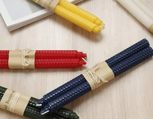 [V2PA25CM] SET 2 VELAS V2PA25CM ENROLLADAS A MANO 100% CERA DE ABEJAS 25CM