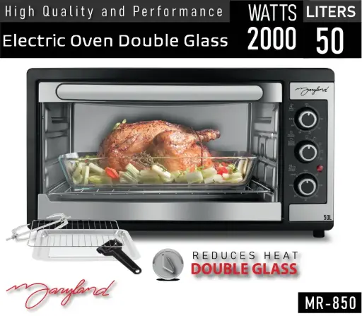 [MR-850] HORNO ELECTRICO MARYLAND MR-850 50 LITROS 2000W DOBLE VIDRIO CON SPIEDO