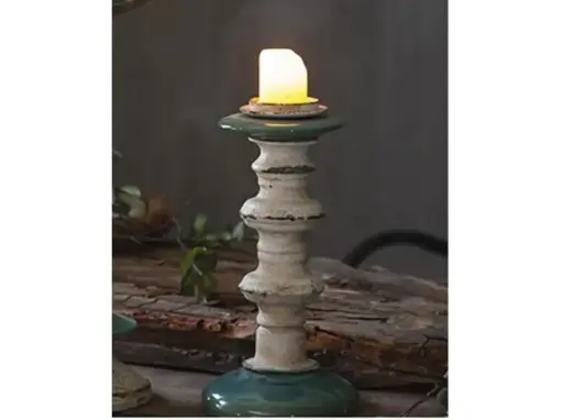 [ A1002-2 ] CANDELABROS A1002-2 PEDESTAL DE HIERRO RUSTICO DECORATIVOS 25CM