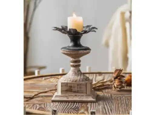 [A1749] PORTAVELAS A1749 RUSTICO HECHO A MANO 23cm