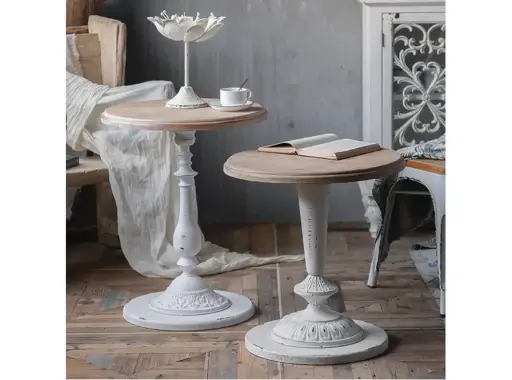 [A1000] MESA A1000 AUXILIAR, MESA DE CAFE REDONDA RETRO 67CM