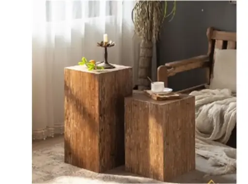 [21XS1245-M] MESA 21XS1245-M DE CENTRO PEQUEÑA DE TRONCOS RETRO SIMPLE 45CM